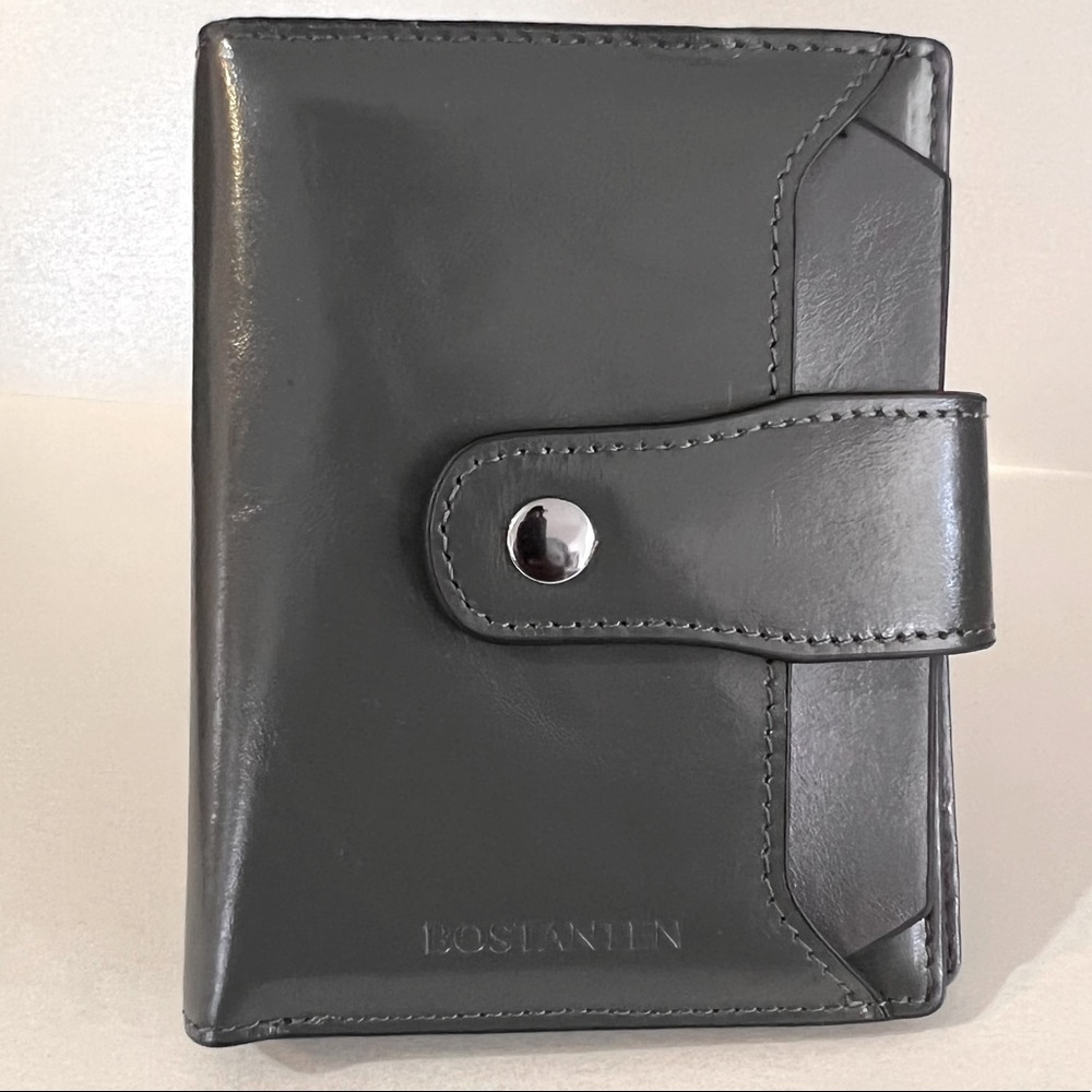 New Bostanten Leather Wallet Gray Removable Card Wallet - Picture 1 of 15
